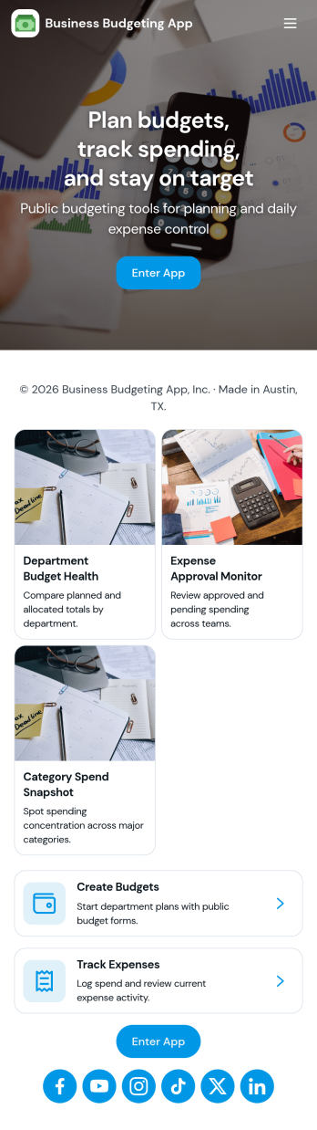 Business Budgeting App Template