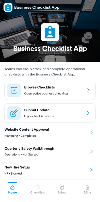 Business Checklist App Template