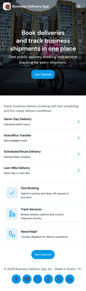 Business Delivery App Template