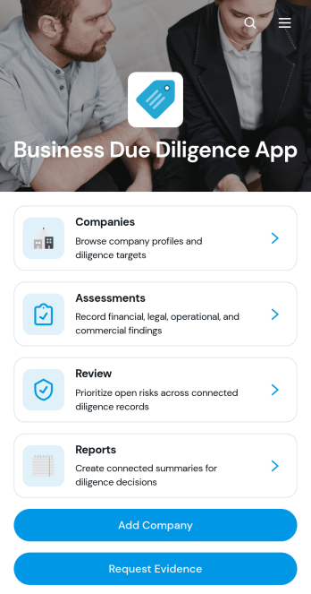 Business Due Diligence App Template