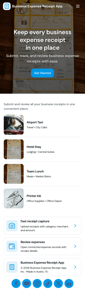 Business Expense Receipt App Template