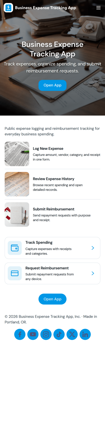 Business Expense Tracking App Template