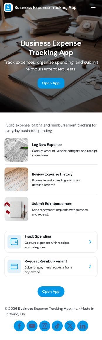 Business Expense Tracking App Template