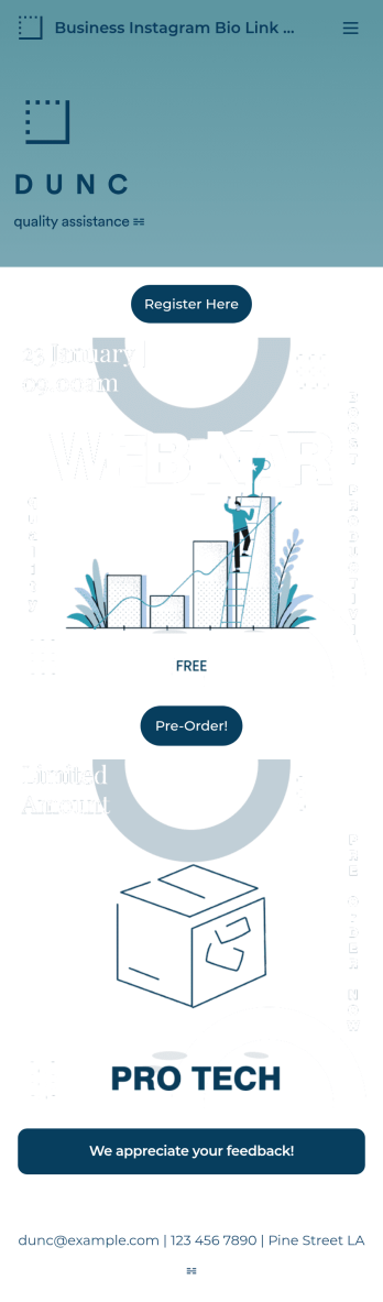 Business Instagram Bio Link App Template