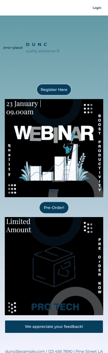 Business Instagram Bio Link App Template