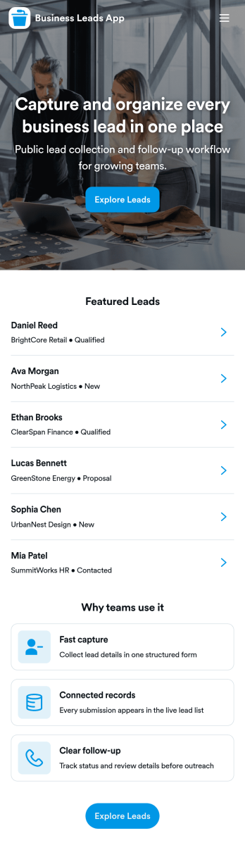 Business Leads App Template