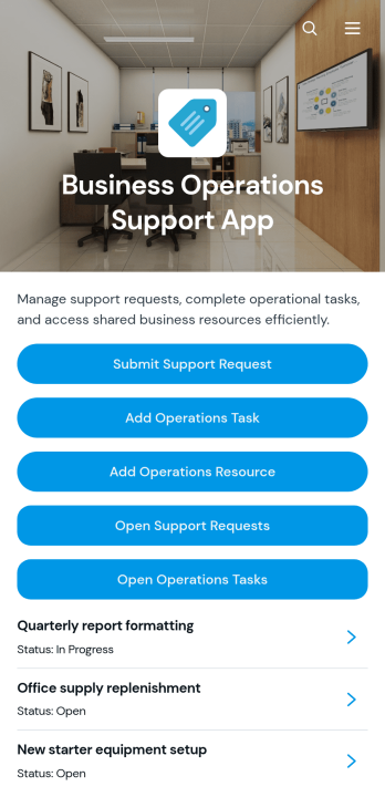 Business Operations Support App Template