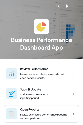 Business Performance Dashboard App Template