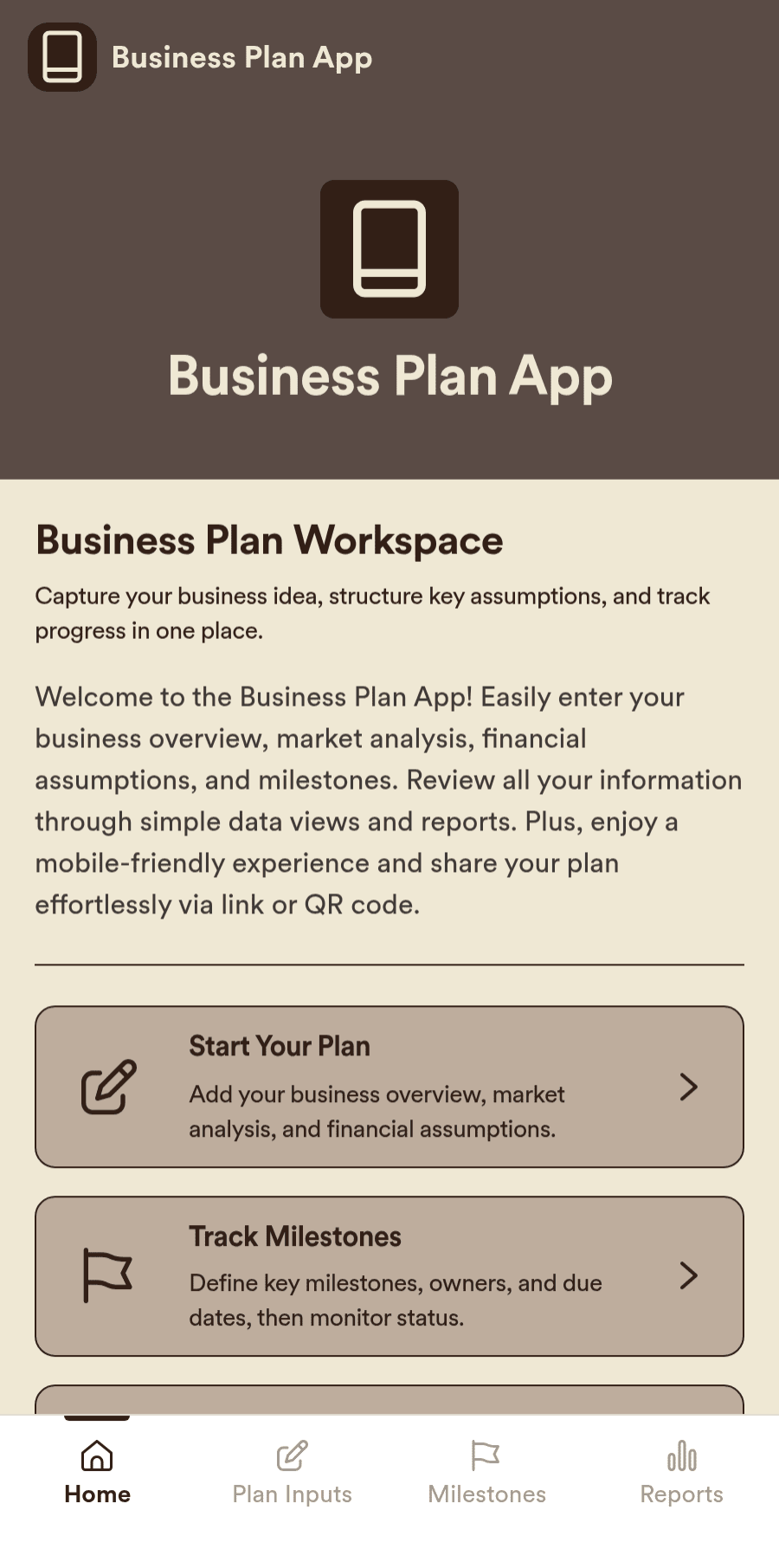 Plans Android App Example Business Plan App Template | Jotform