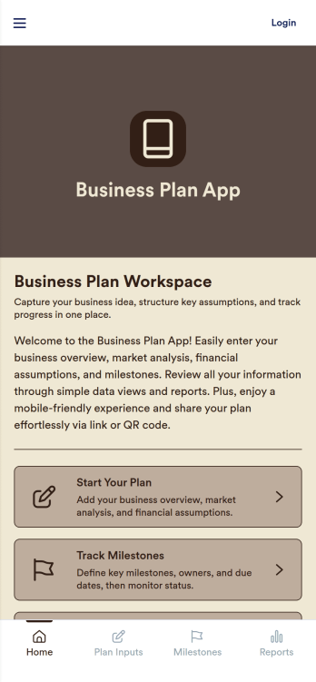 Business Plan App Template