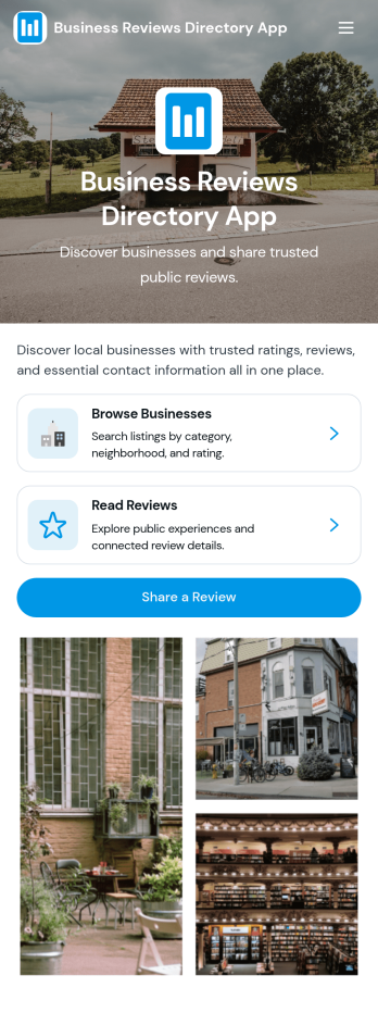 Business Reviews Directory App Template