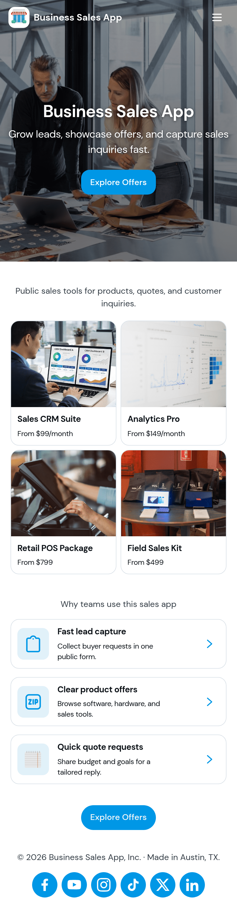 Business Sales App Template | Jotform