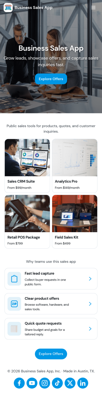 Business Sales App Template