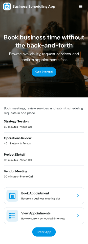 Business Scheduling App Template