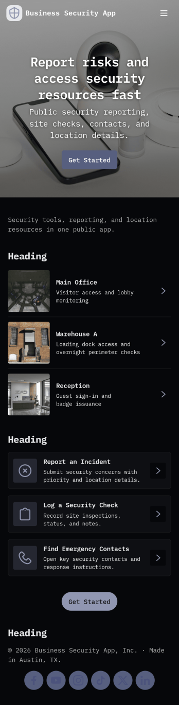 Business Security App Template