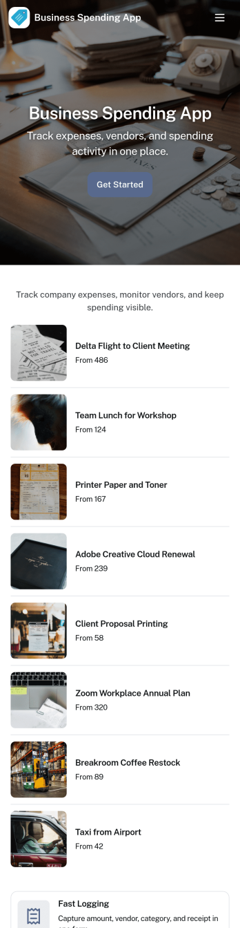 Business Spending App Template