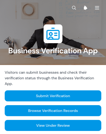Business Verification App Template
