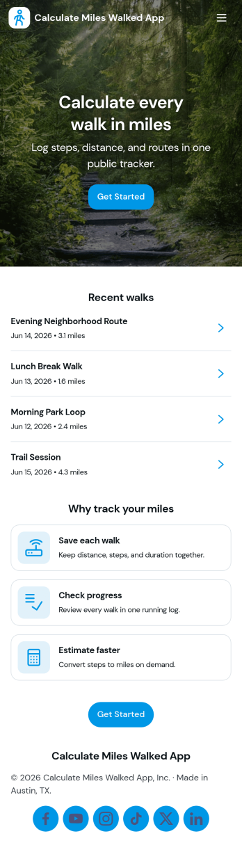 Calculate Miles Walked App Template