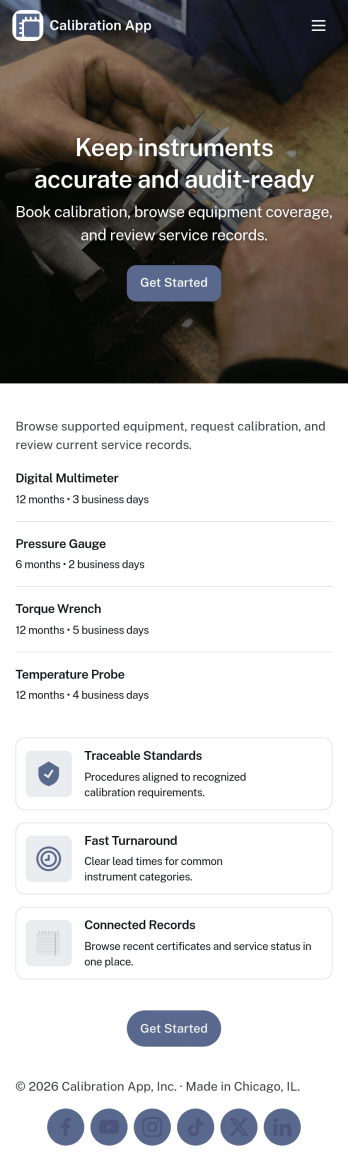 Calibration App Template