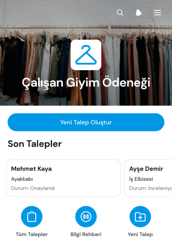 Çalışan Giyim Yardımı Uygulama Șablonu