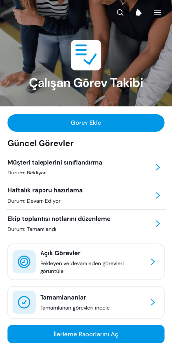Çalışan Görev Takip Uygulama Șablonu