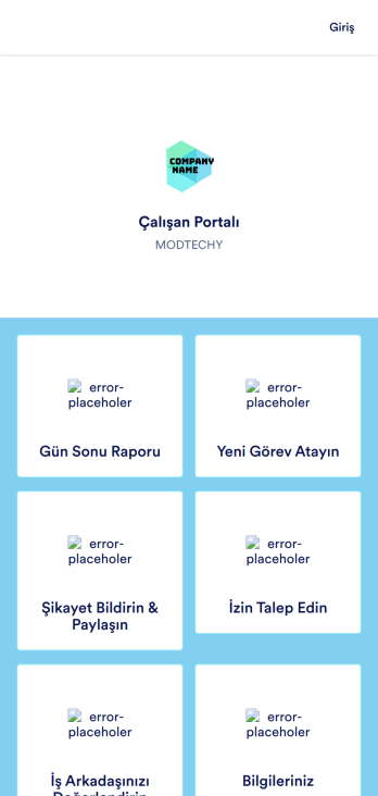 Çalışan Portalı Uygulaması Template