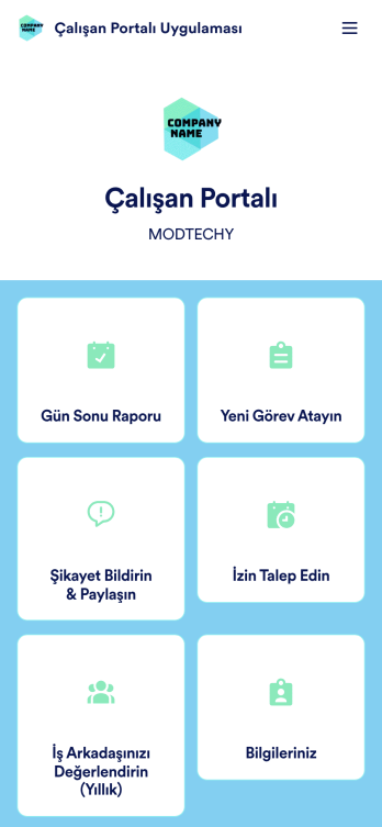 Çalışan Portalı Uygulama Șablonu