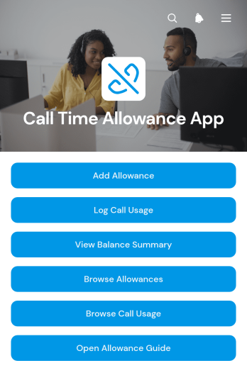 Call Time Allowance App Template