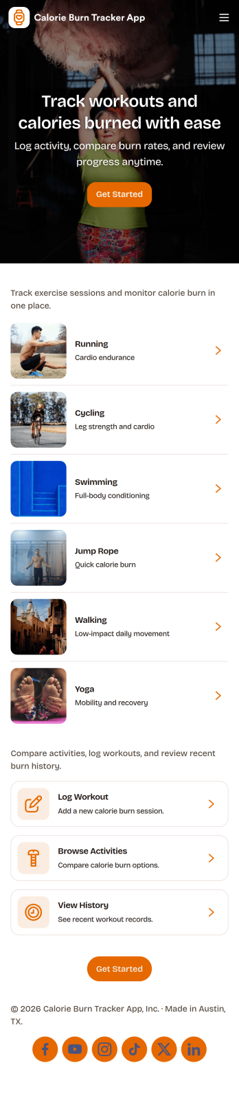 Calorie Burn Tracker App Template