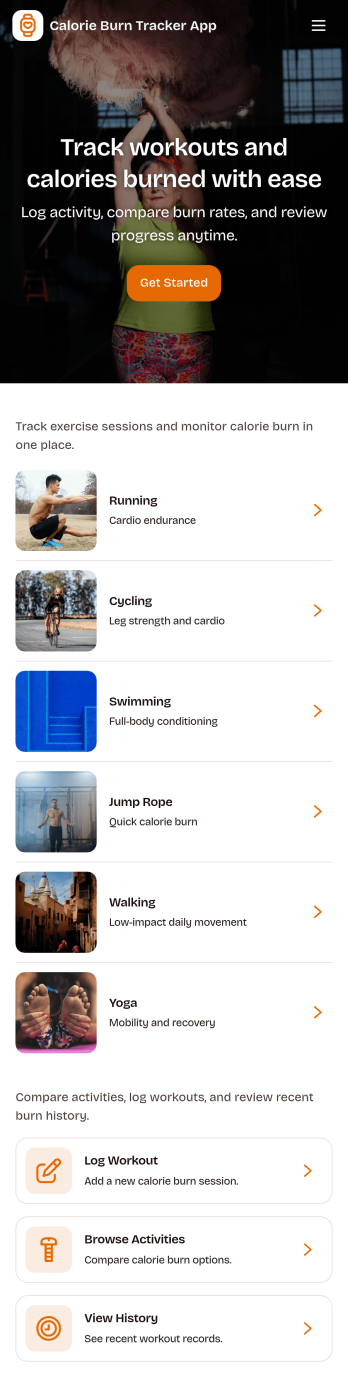 Calorie Burn Tracker App Template