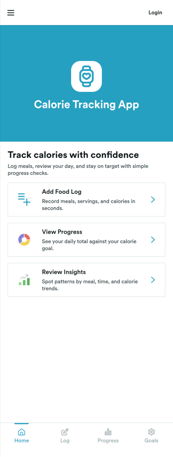 Calorie Tracking App Template