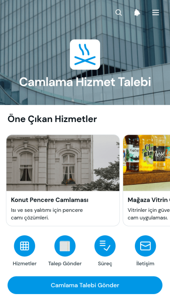 Camlama Hizmeti Talep Uygulama Șablonu