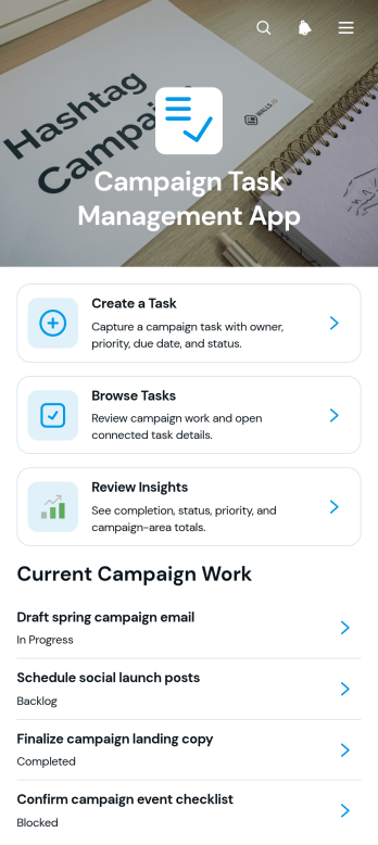 Campaign Task Management App Template