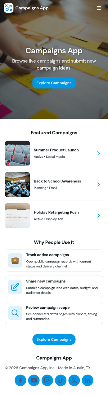 Campaigns App Template