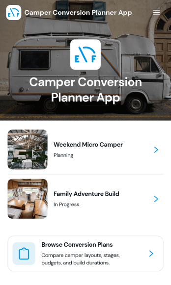 Camper Conversion Planner App Template