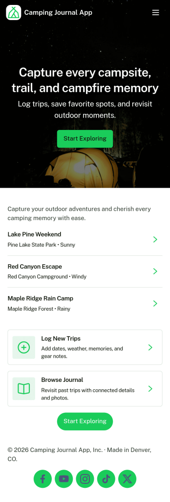 Camping Journal App Template