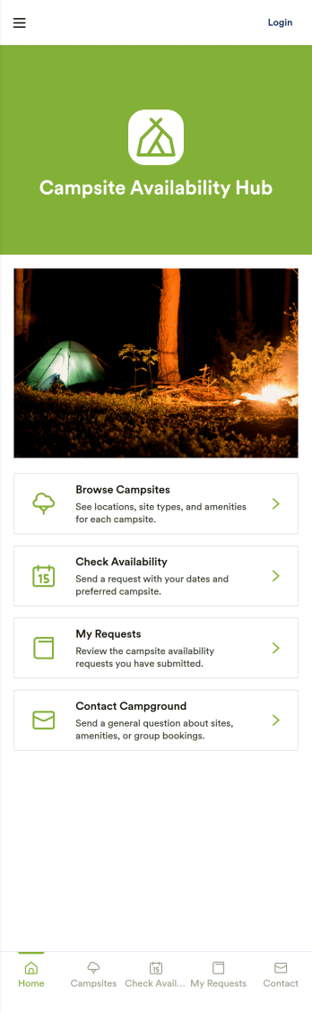 Campsite Availability Hub App Template