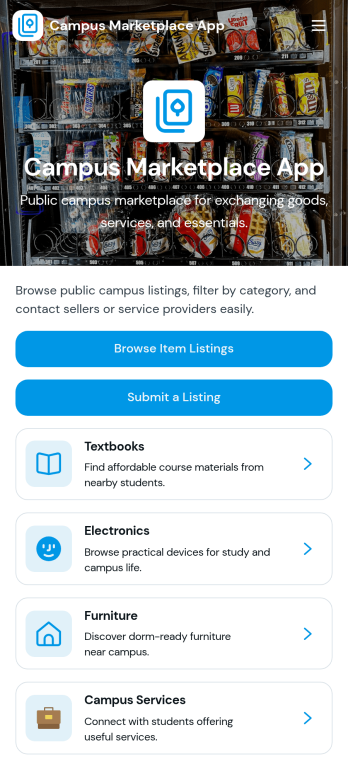 Campus Marketplace App Template