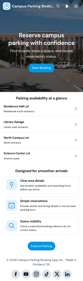 Campus Parking Booking App Template
