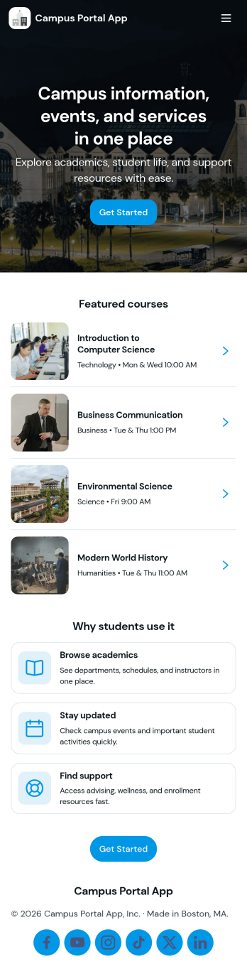 Campus Portal App Template