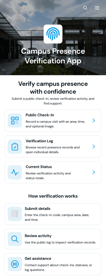 Campus Presence Verification App Template