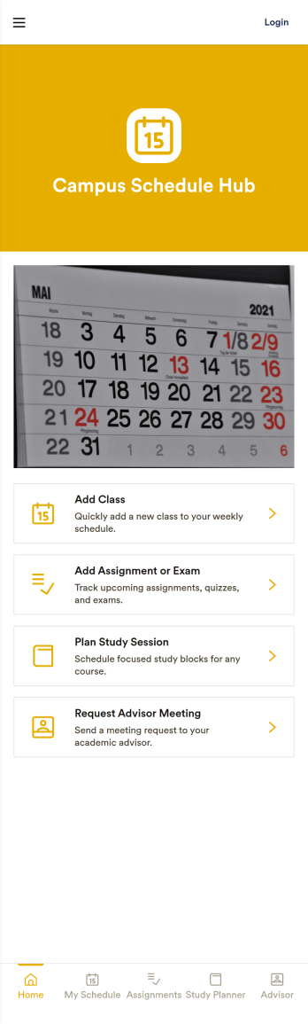 Campus Schedule Hub App Template