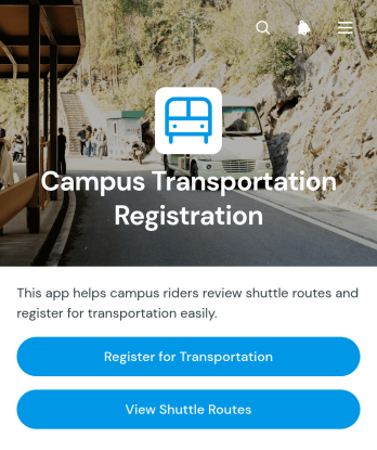 Campus Transportation Registration App Template