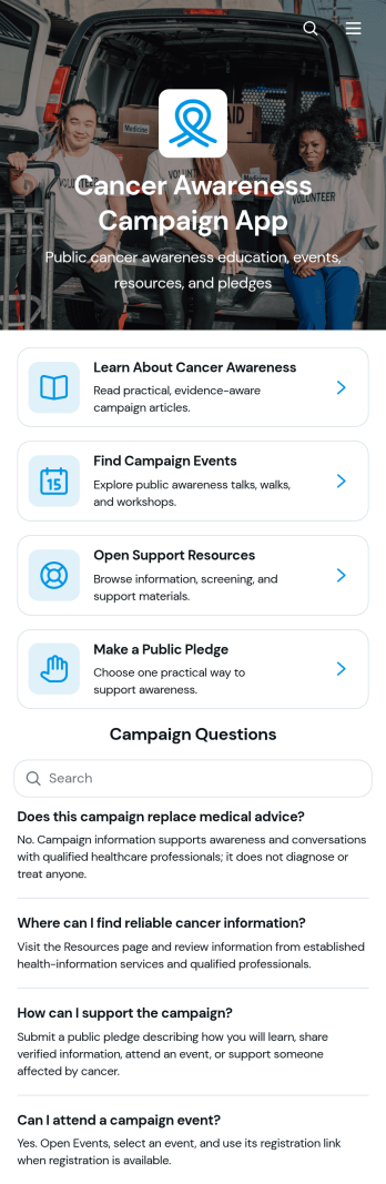 Cancer Awareness Campaign App Template