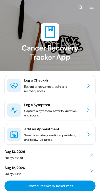 Cancer Recovery Tracker App Template