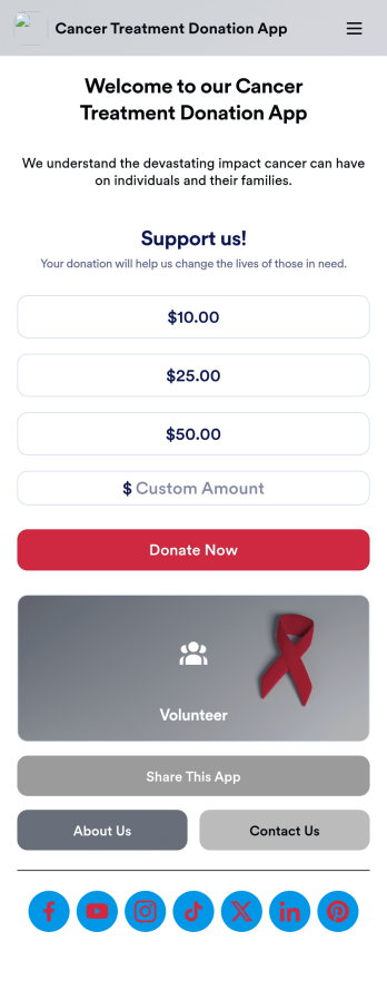 Cancer Treatment Donation App Template