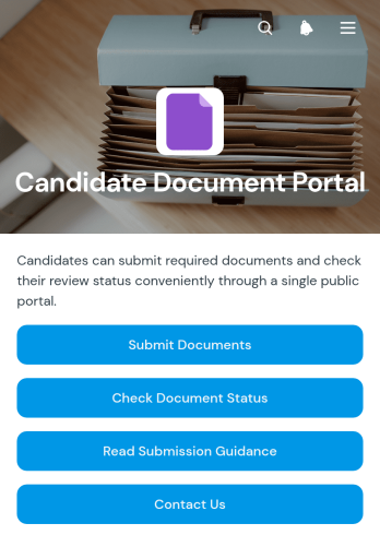 Candidate Document Portal App Template