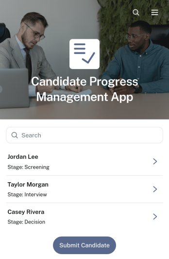 Candidate Progress Management App Template