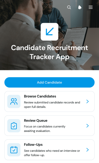 Candidate Recruitment Tracker App Template