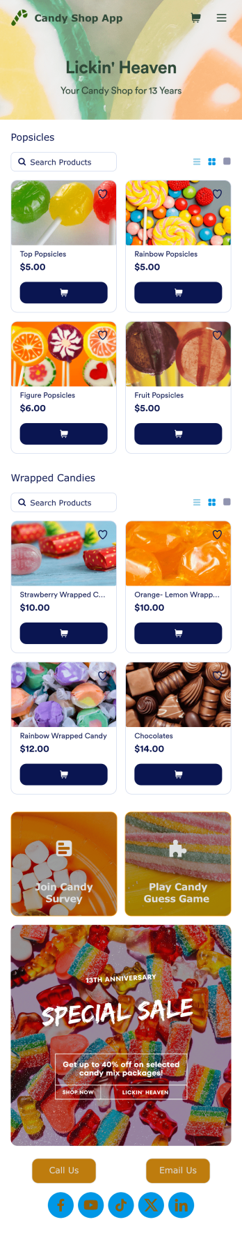 Candy Shop App Template
